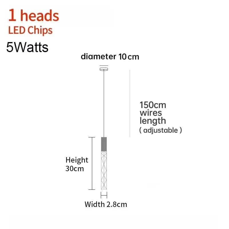 Verthara K9 Crystal LED Pendant Light – Customizable Hanging Lamp for Living Room, Bedroom, and Commercial Spaces 1 heads / Gold lamp body / Cold White