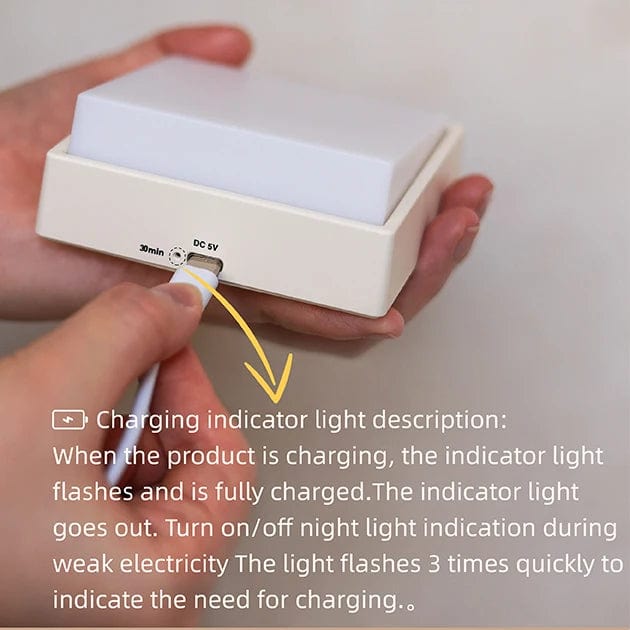 Verthara LED Bedside Table Lamp with Magnetic Attraction – Modern Nightstand Lamp for Bedroom, Warm White Glow, USB Rechargeable