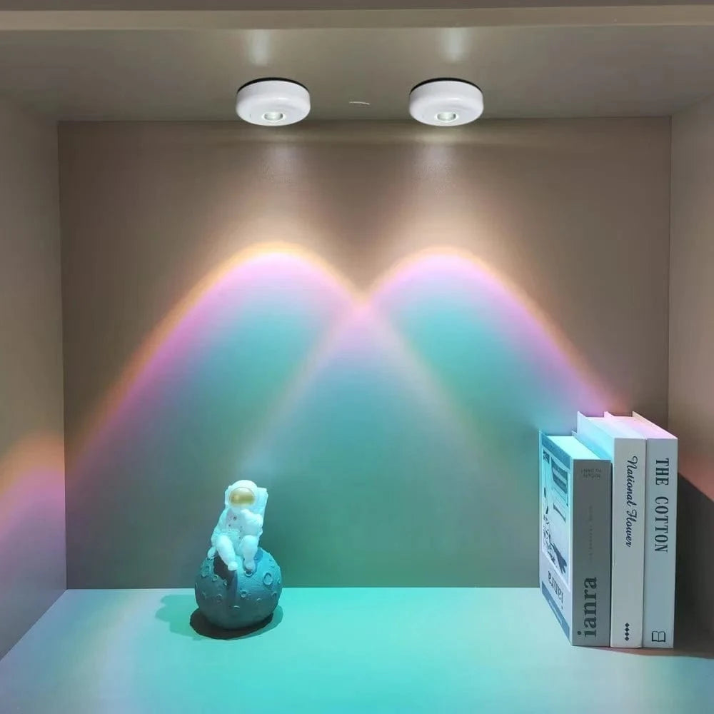 Verthara LED Cat Eye Spotlight Under Cabinet Light with Touch Sensor and Multiple Color Options for Kitchen and Home Lighting Rainbow