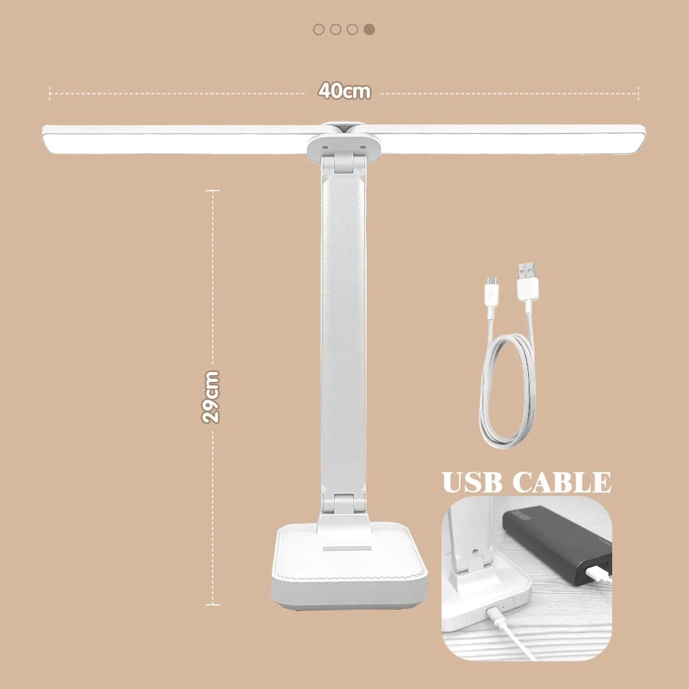 Verthara LED Desk Lamp - Cordless - USB Rechargeable - Dimmable - Foldable Design - Eye Protection - Available in Multiple Colours