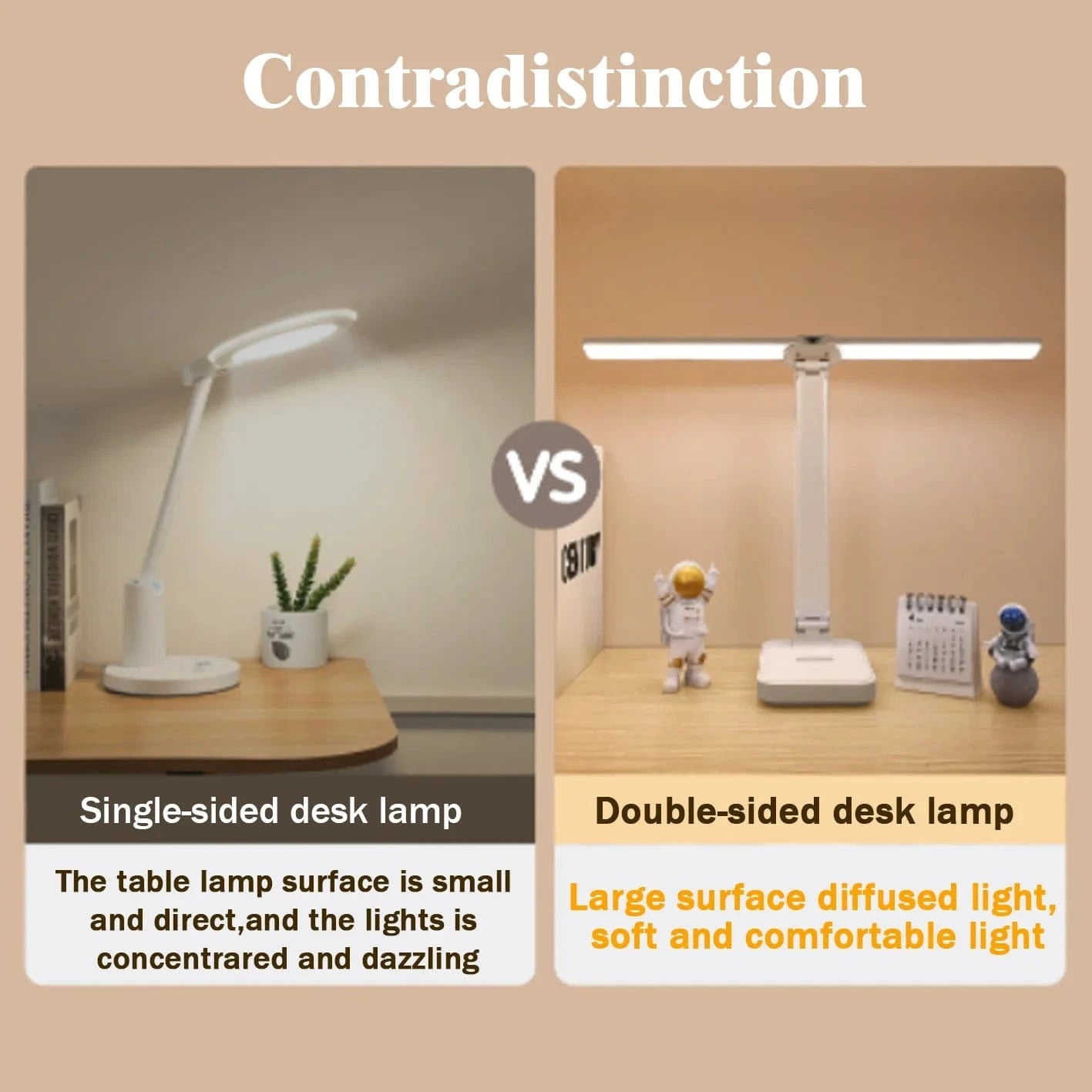 Verthara LED Desk Lamp - Cordless - USB Rechargeable - Dimmable - Foldable Design - Eye Protection - Available in Multiple Colours