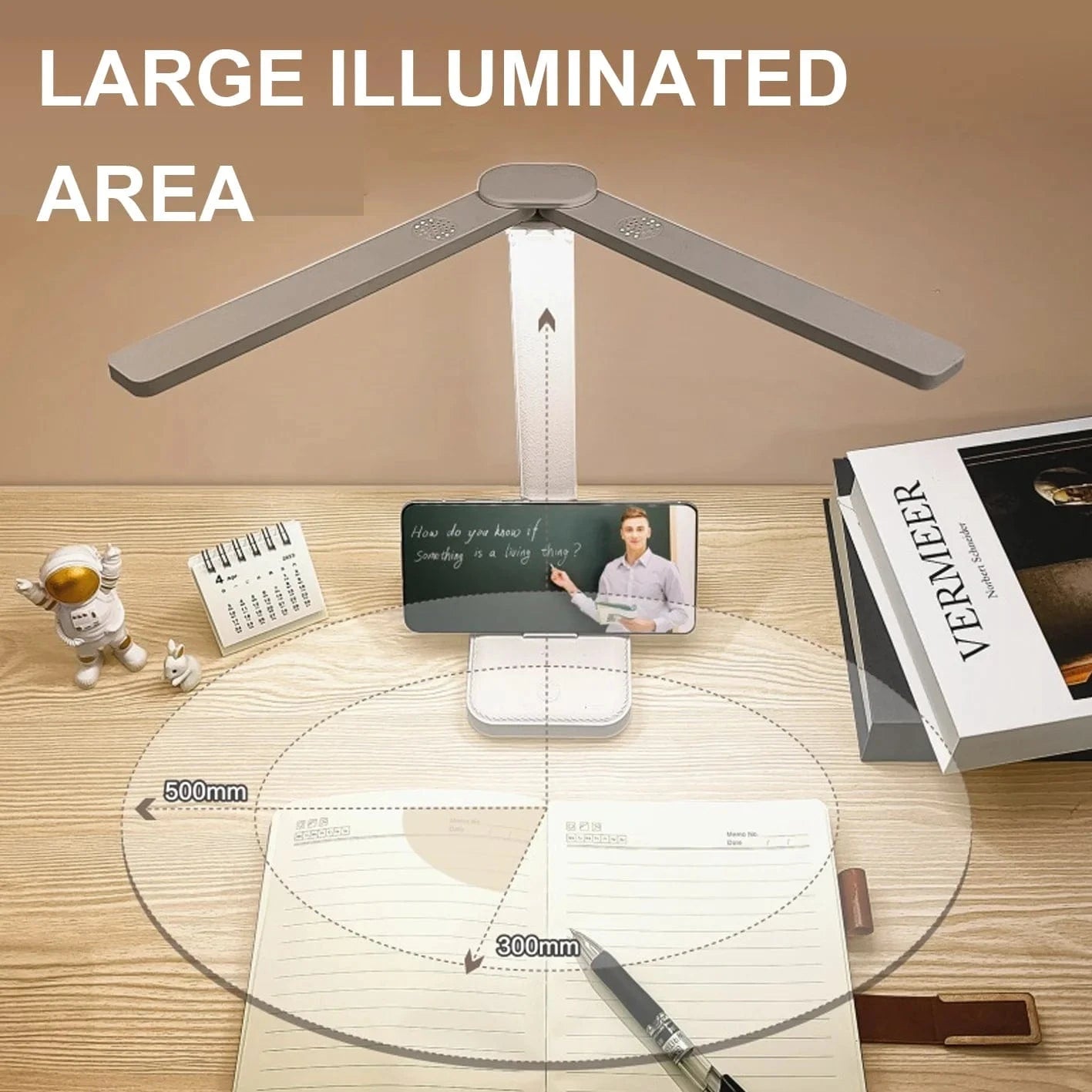 Verthara LED Desk Lamp - Cordless - USB Rechargeable - Dimmable - Foldable Design - Eye Protection - Available in Multiple Colours