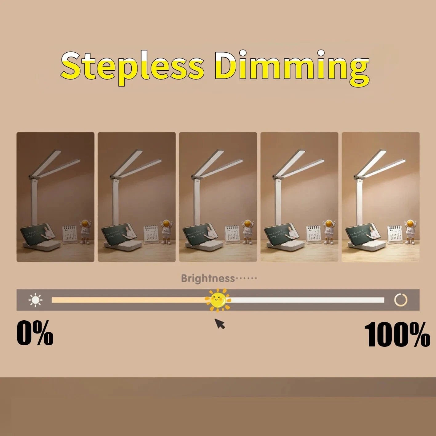 Verthara LED Desk Lamp - Cordless - USB Rechargeable - Dimmable - Foldable Design - Eye Protection - Available in Multiple Colours