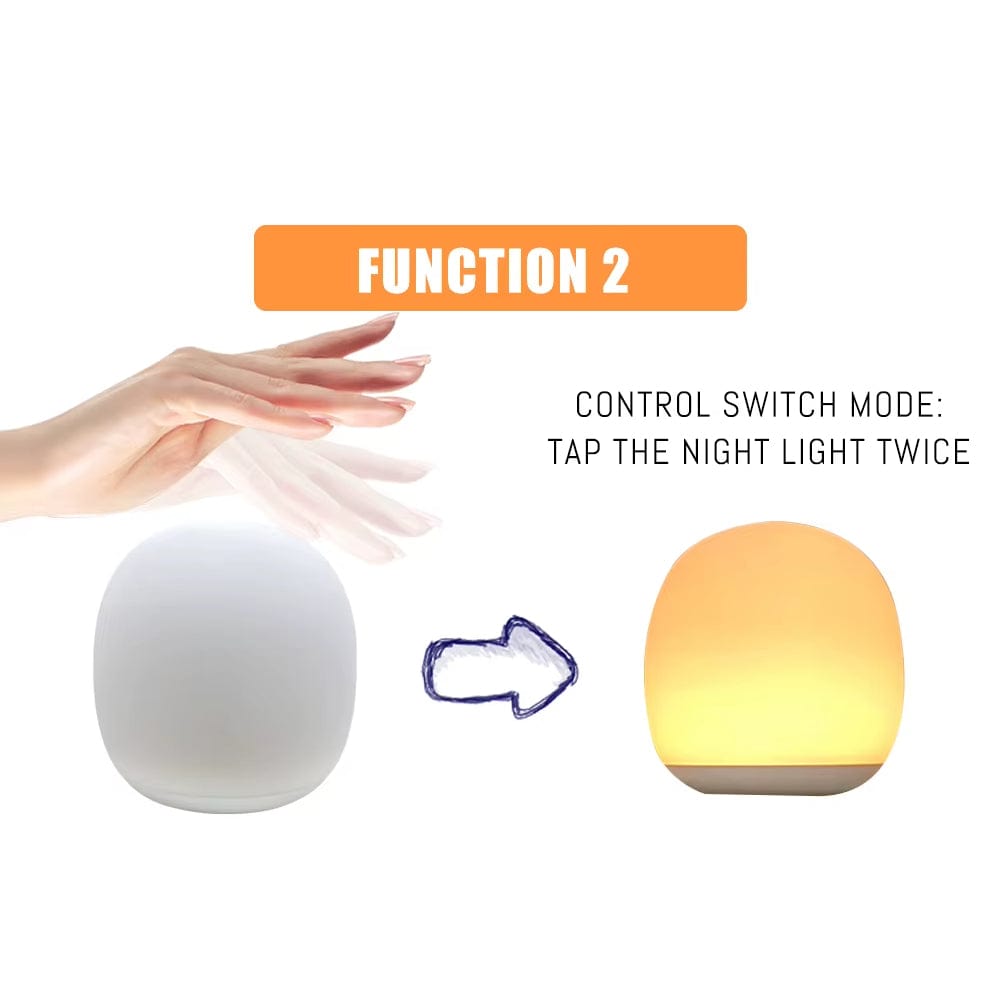 Verthara LED Egg Lamp Night Light - USB Rechargeable - Dimmable - Portable - Eye Protection - 8 RGB Colours - Touch Control Default