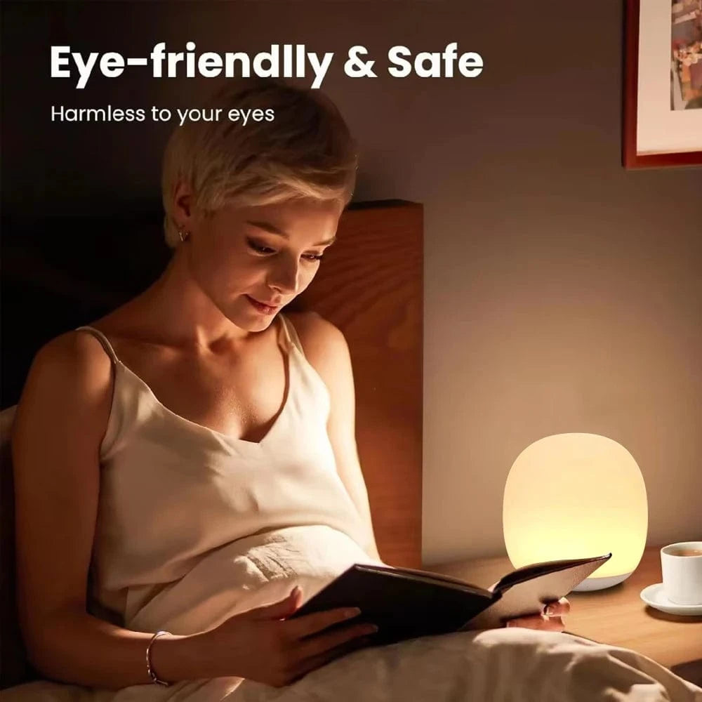 Verthara LED Egg Lamp Night Light - USB Rechargeable - Dimmable - Portable - Eye Protection - 8 RGB Colours - Touch Control Default