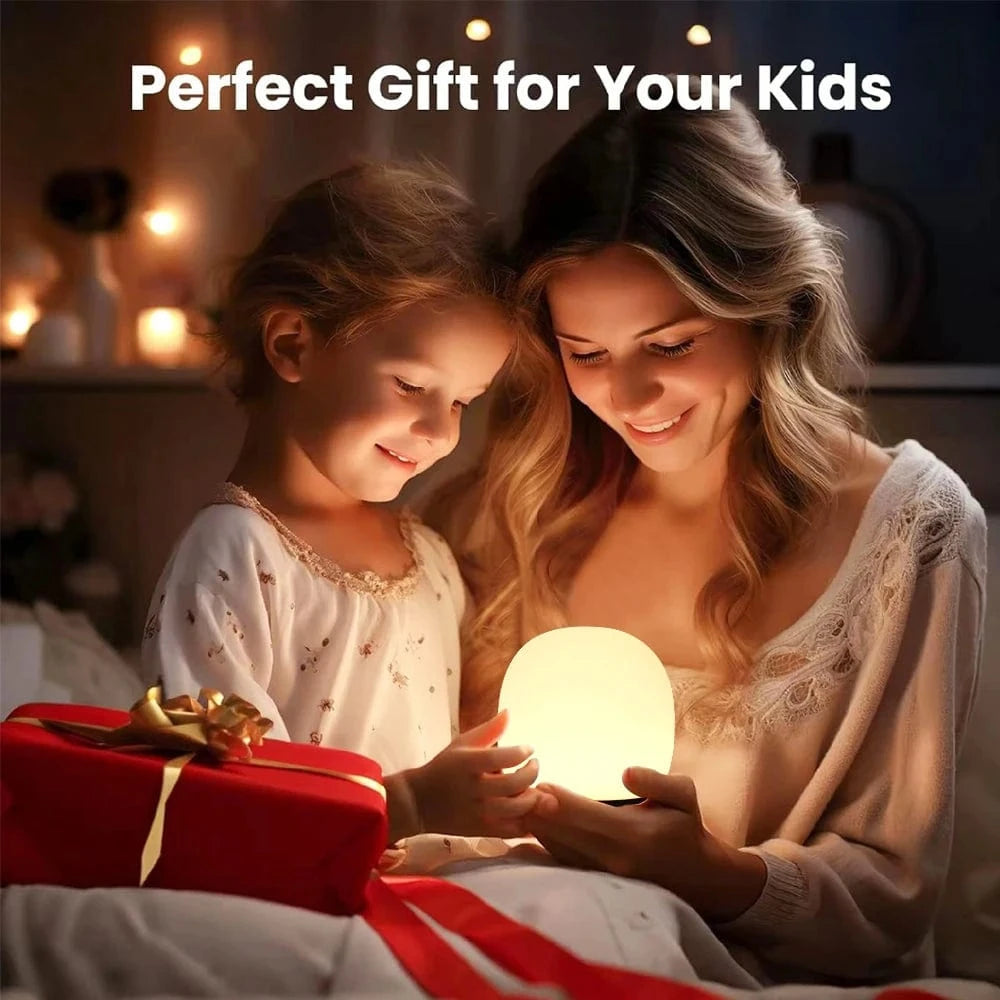 Verthara LED Egg Lamp Night Light - USB Rechargeable - Dimmable - Portable - Eye Protection - 8 RGB Colours - Touch Control Default