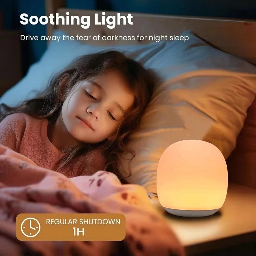 Verthara LED Egg Lamp Night Light - USB Rechargeable - Dimmable - Portable - Eye Protection - 8 RGB Colours - Touch Control Default