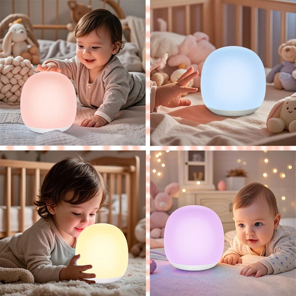Verthara LED Egg Lamp Night Light - USB Rechargeable - Dimmable - Portable - Eye Protection - 8 RGB Colours - Touch Control Default
