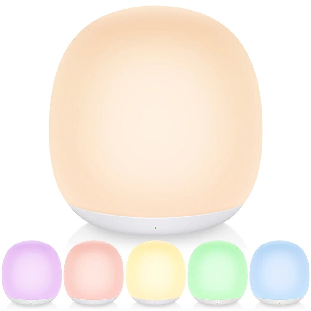 Verthara LED Egg Lamp Night Light - USB Rechargeable - Dimmable - Portable - Eye Protection - 8 RGB Colours - Touch Control Default