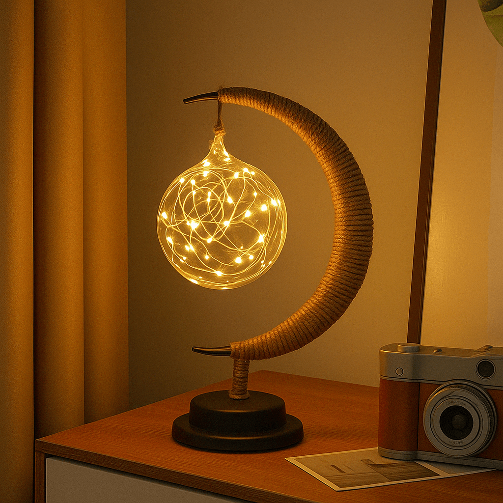 Verthara LED Moon Star Night Light Sphere / Warm Light