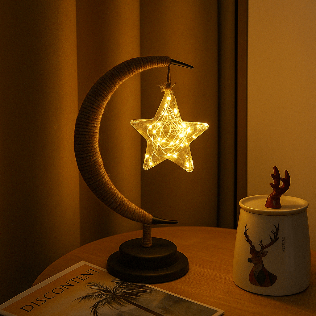 Verthara LED Moon Star Night Light Pentagram / Warm Light