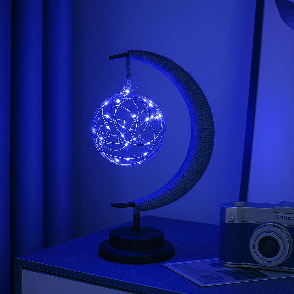 Verthara LED Moon Star Night Light Sphere / Blue