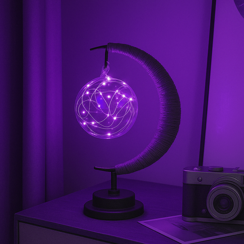 Verthara LED Moon Star Night Light Sphere / Purple