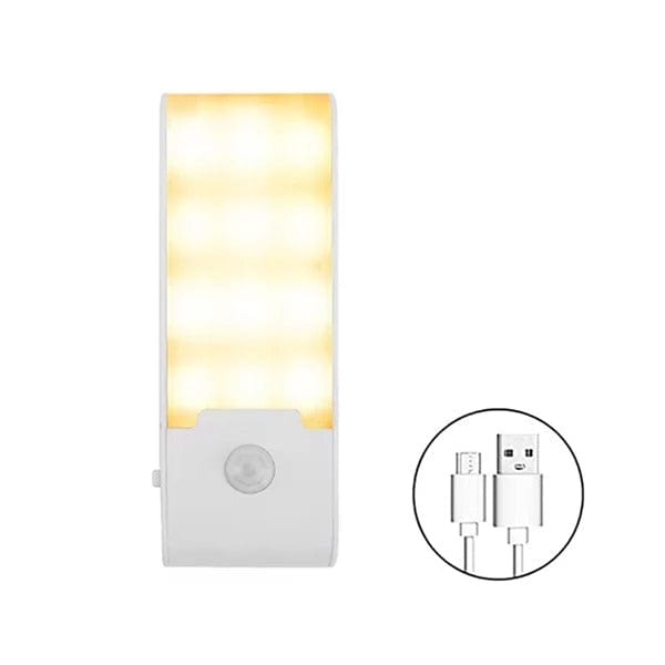 Verthara LED Motion Sensor Night Light - Rechargeable USB Type-C - Cool & Warm White Warm White