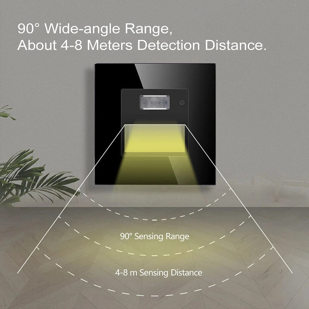 Verthara LED Motion Sensor Stair Light – Recessed Indoor Lighting for Stairwell and Corridor, Energy Efficient PIR Sensor