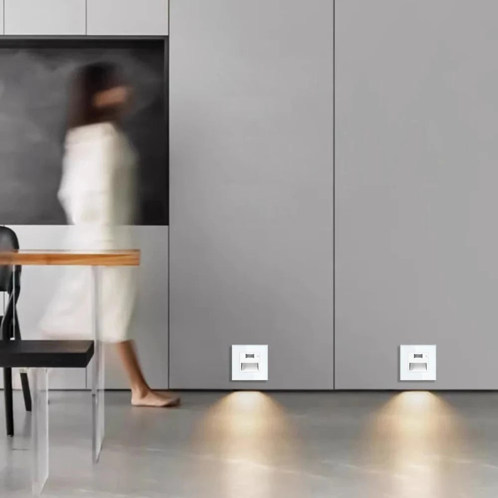 Verthara LED Motion Sensor Stair Light – Recessed Indoor Lighting for Stairwell and Corridor, Energy Efficient PIR Sensor