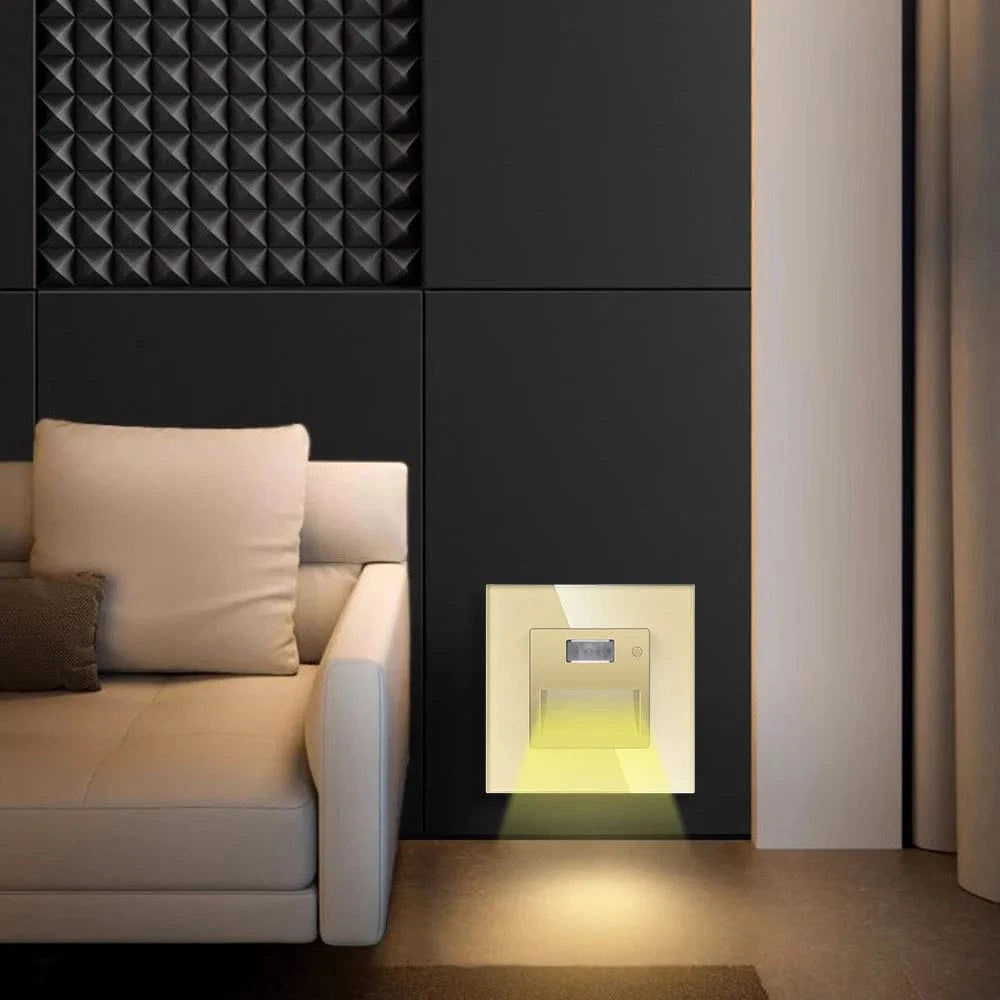 Verthara LED Motion Sensor Stair Light – Recessed Indoor Lighting for Stairwell and Corridor, Energy Efficient PIR Sensor