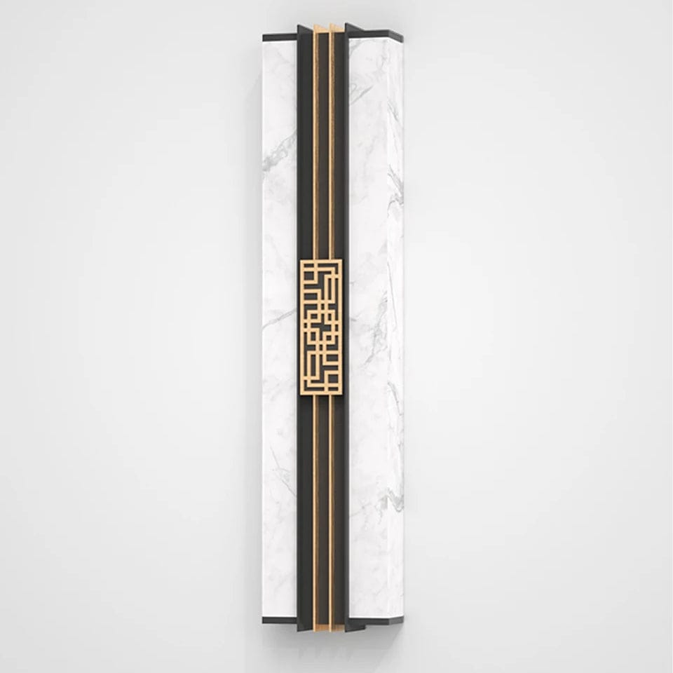 Verthara LED Outdoor Wall Light - IP65 Waterproof - Adjustable Size - Marble Design - Warm/Cool White - Stainless Steel - Modern Exterior Wall Lights Cool White / H65 x W18cm