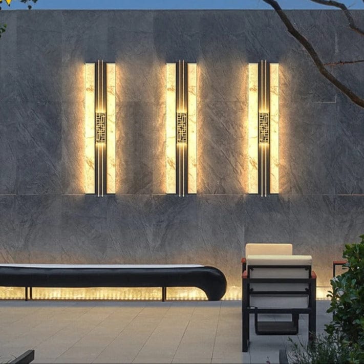 Verthara LED Outdoor Wall Light - IP65 Waterproof - Adjustable Size - Marble Design - Warm/Cool White - Stainless Steel - Modern Exterior Wall Lights