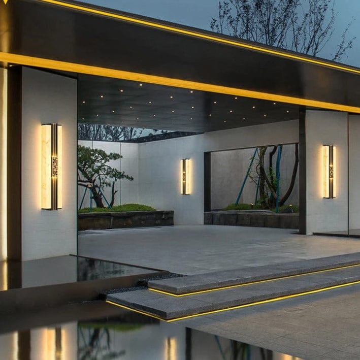 Verthara LED Outdoor Wall Light - IP65 Waterproof - Adjustable Size - Marble Design - Warm/Cool White - Stainless Steel - Modern Exterior Wall Lights