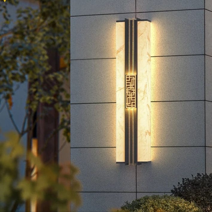 Verthara LED Outdoor Wall Light - IP65 Waterproof - Adjustable Size - Marble Design - Warm/Cool White - Stainless Steel - Modern Exterior Wall Lights
