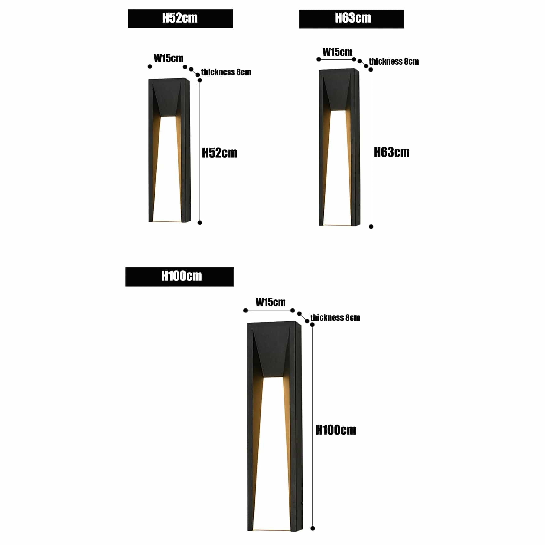 Verthara LED Outdoor Wall Light - Wall Mounted - IP65 Rated - Black Aluminium - Warm/Cool White - Energy Efficient - Modern Design