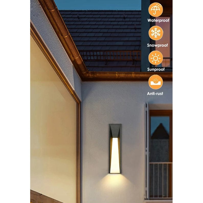 Verthara LED Outdoor Wall Light - Wall Mounted - IP65 Rated - Black Aluminium - Warm/Cool White - Energy Efficient - Modern Design