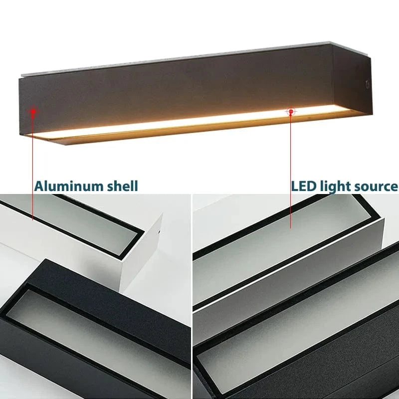 Verthara LED Outdoor Wall Lights - Waterproof Aluminum Sconces for Porch, Patio, and Garage - Modern Exterior Wall Lanterns