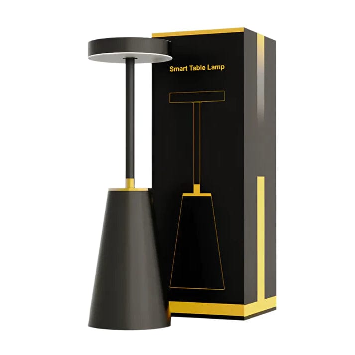 Verthara LED Rechargeable Desk Lamp - Touch Dimming - Modern Design - Three Colour Temperatures - Cordless - Ideal For Indoor Use - Sleek Aesthetic Black