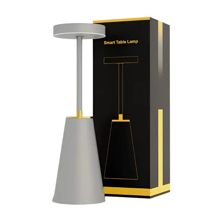 Verthara LED Rechargeable Desk Lamp - Touch Dimming - Modern Design - Three Colour Temperatures - Cordless - Ideal For Indoor Use - Sleek Aesthetic Gray