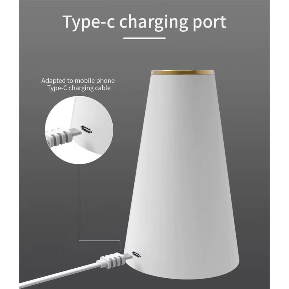 Verthara LED Rechargeable Desk Lamp - Touch Dimming - Modern Design - Three Colour Temperatures - Cordless - Ideal For Indoor Use - Sleek Aesthetic