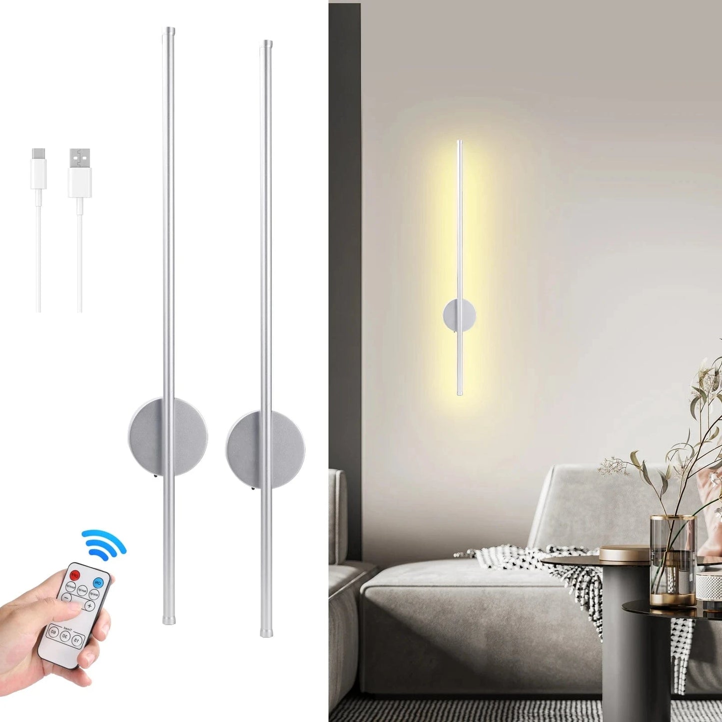 Verthara LED Rechargeable Wall Lamp