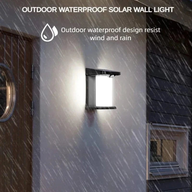 Verthara LED Solar Motion Sensor Garden Lamp – IP65 Waterproof Outdoor Wall Light for Pathways and Fences