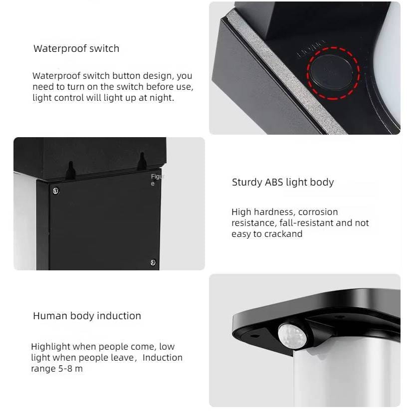 Verthara LED Solar Motion Sensor Garden Lamp – IP65 Waterproof Outdoor Wall Light for Pathways and Fences