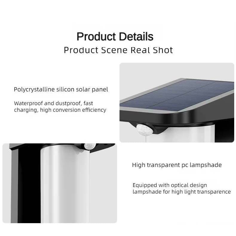 Verthara LED Solar Motion Sensor Garden Lamp – IP65 Waterproof Outdoor Wall Light for Pathways and Fences