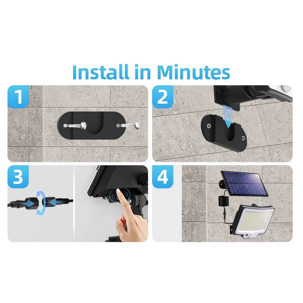 Verthara LED Solar Motion Sensor Wall Light with Remote Control – IP65 Waterproof Outdoor Garden Light for Enhanced Security and Illumination