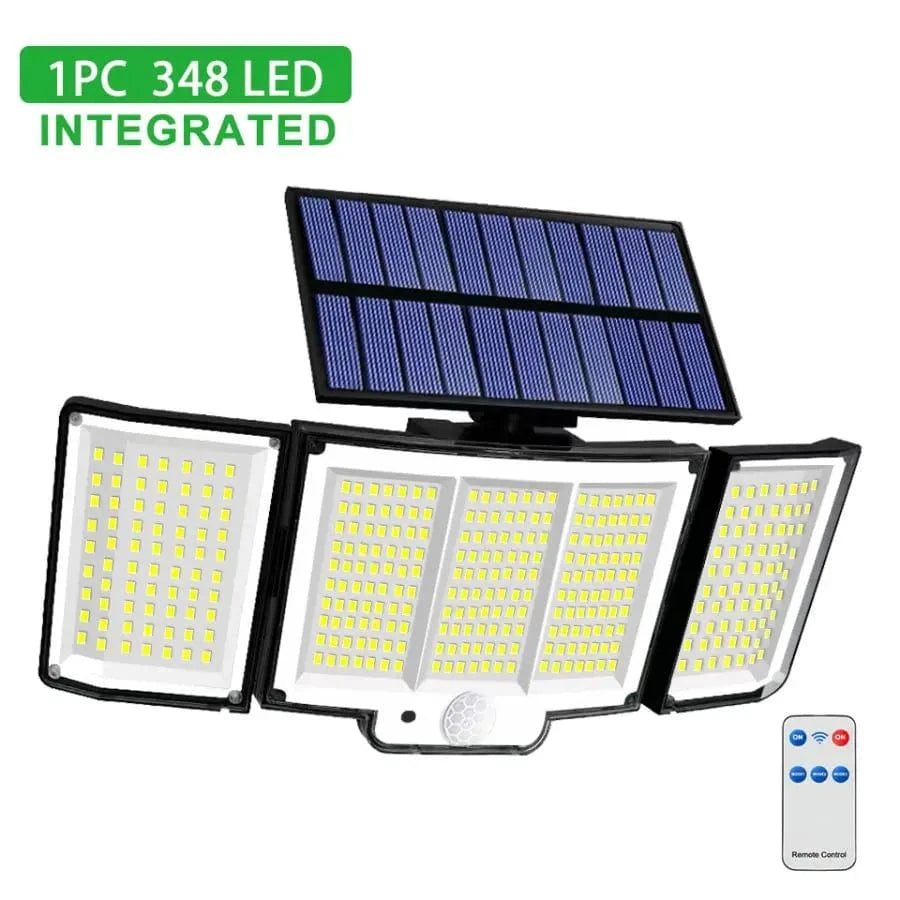 Verthara LED Solar Motion Sensor Wall Light with Remote Control – IP65 Waterproof Outdoor Garden Light for Enhanced Security and Illumination 348LED-1PCS