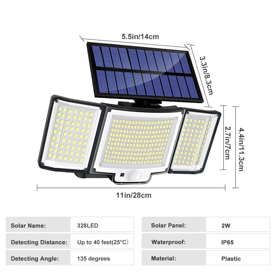 Verthara LED Solar Motion Sensor Wall Light with Remote Control – IP65 Waterproof Outdoor Garden Light for Enhanced Security and Illumination
