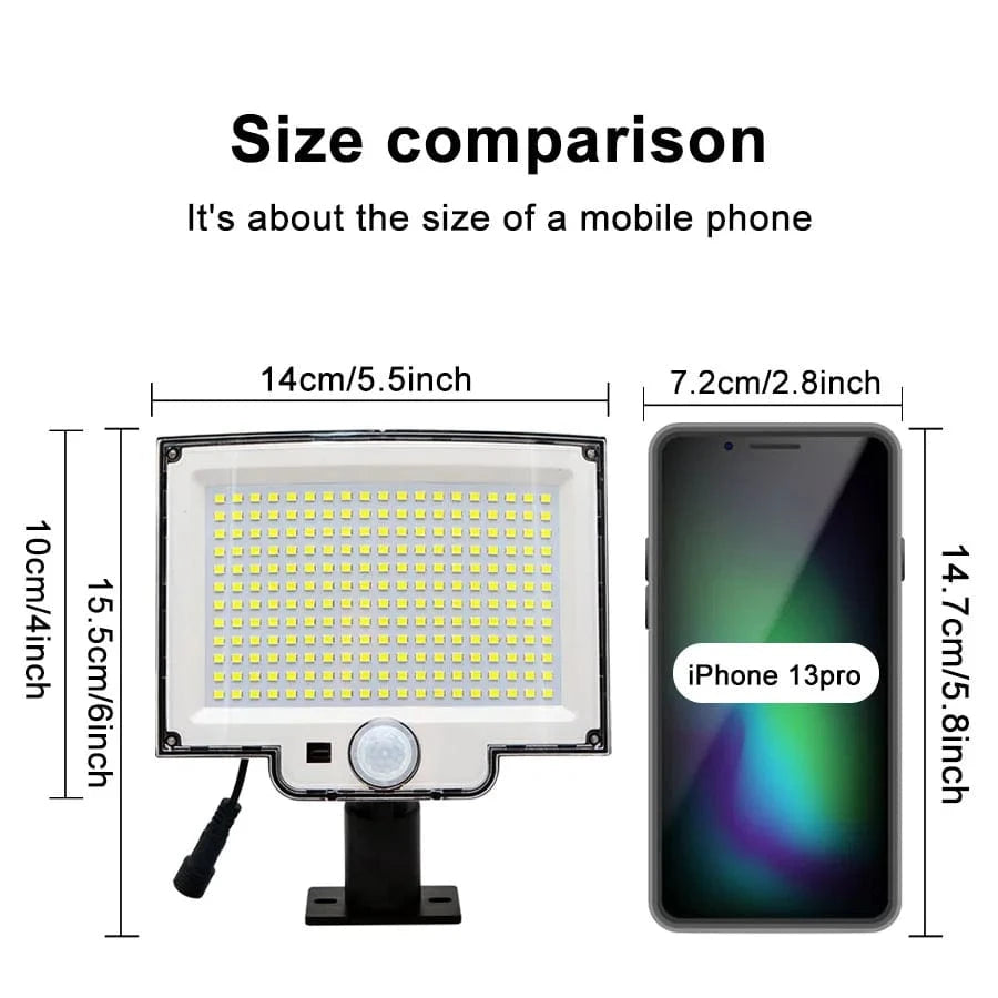 Verthara LED Solar Motion Sensor Wall Light with Remote Control – IP65 Waterproof Outdoor Garden Light for Enhanced Security and Illumination