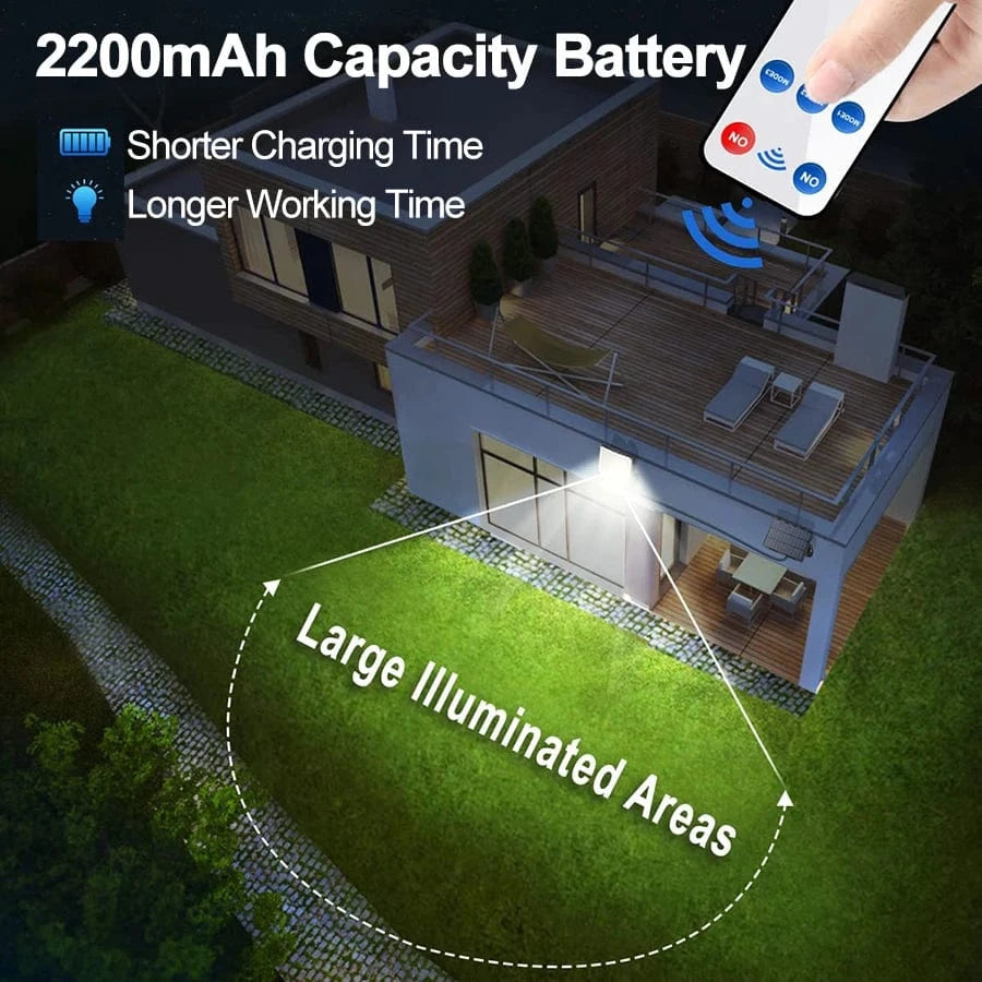 Verthara LED Solar Motion Sensor Wall Light with Remote Control – IP65 Waterproof Outdoor Garden Light for Enhanced Security and Illumination