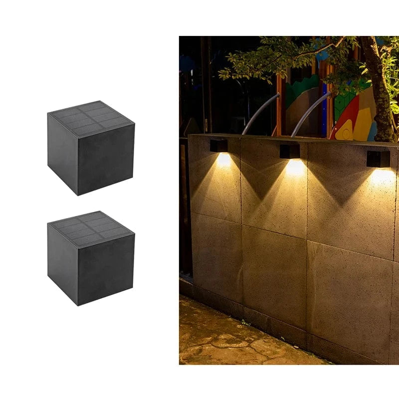 Verthara LED Solar Wall Light – Outdoor Mount – IP65 Waterproof – European Style - Manual Switch - Garden Lighting - 6-12 Hours Illumination 2PCS