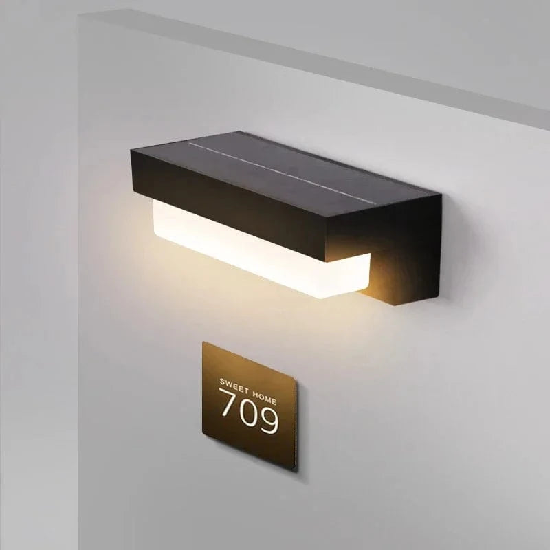 Verthara LED Solar Wall Light - Wall-Mounted - Waterproof - Adjustable Colour Temperature - Ideal For Outdoor Spaces - Intelligent Light Control