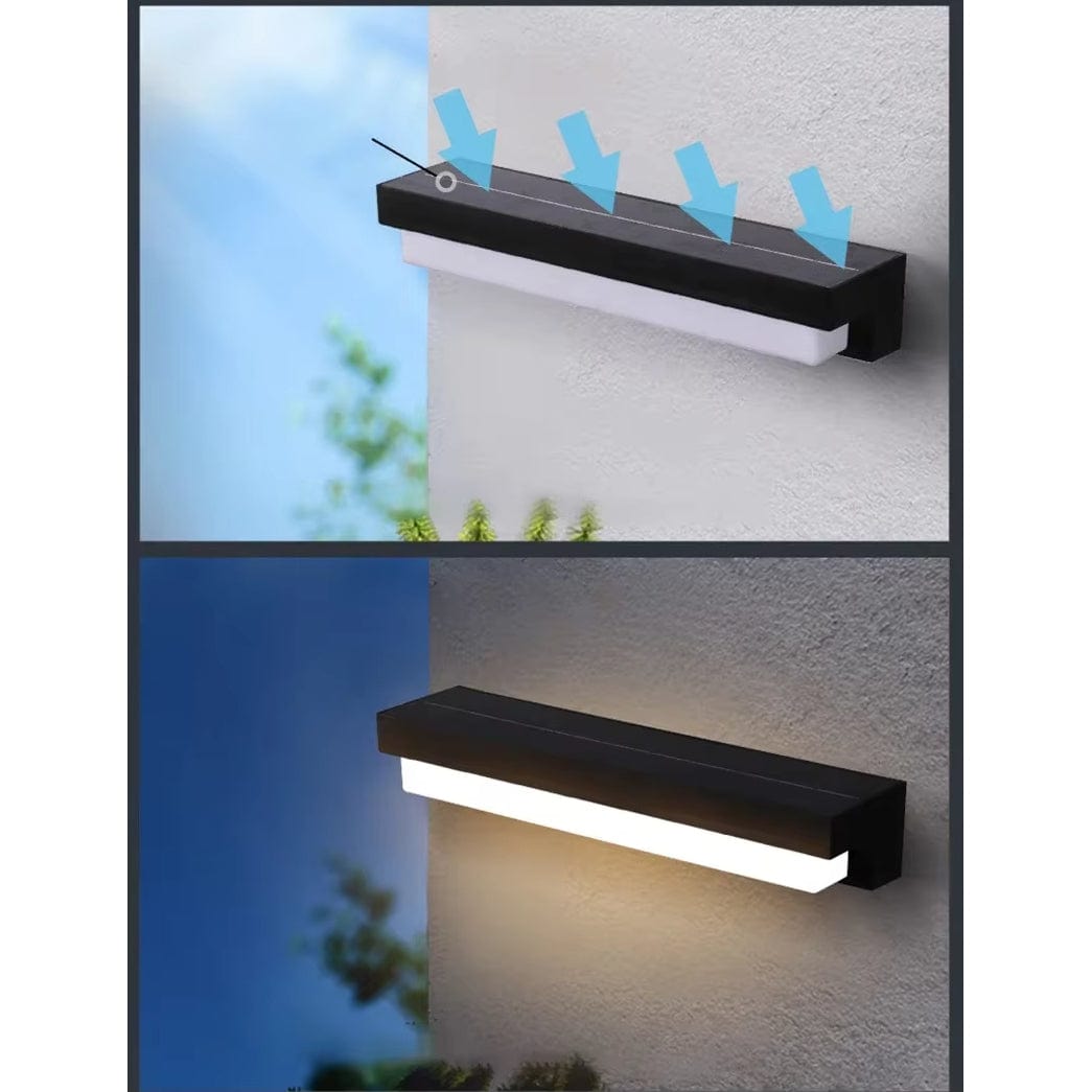 Verthara LED Solar Wall Light - Wall-Mounted - Waterproof - Adjustable Colour Temperature - Ideal For Outdoor Spaces - Intelligent Light Control