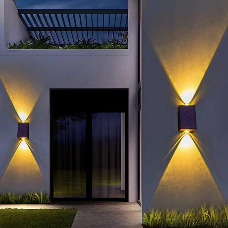 Verthara LED Solar Wall Lights for Outdoor Use – Waterproof Garden Lighting for Patios and Corridors, 2*60LM Bright Illumination