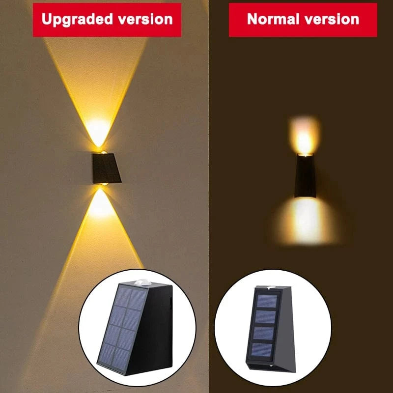 Verthara LED Solar Wall Lights for Outdoor Use – Waterproof Garden Lighting for Patios and Corridors, 2*60LM Bright Illumination