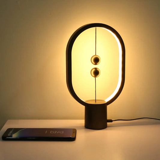 Verthara LED Table Lamp With USB Charging – Mini Balance Design - Warm White Light - Decorative - Elegant Home Accent Default