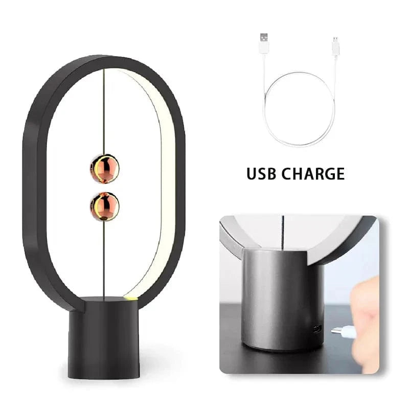 Verthara LED Table Lamp With USB Charging – Mini Balance Design - Warm White Light - Decorative - Elegant Home Accent Default