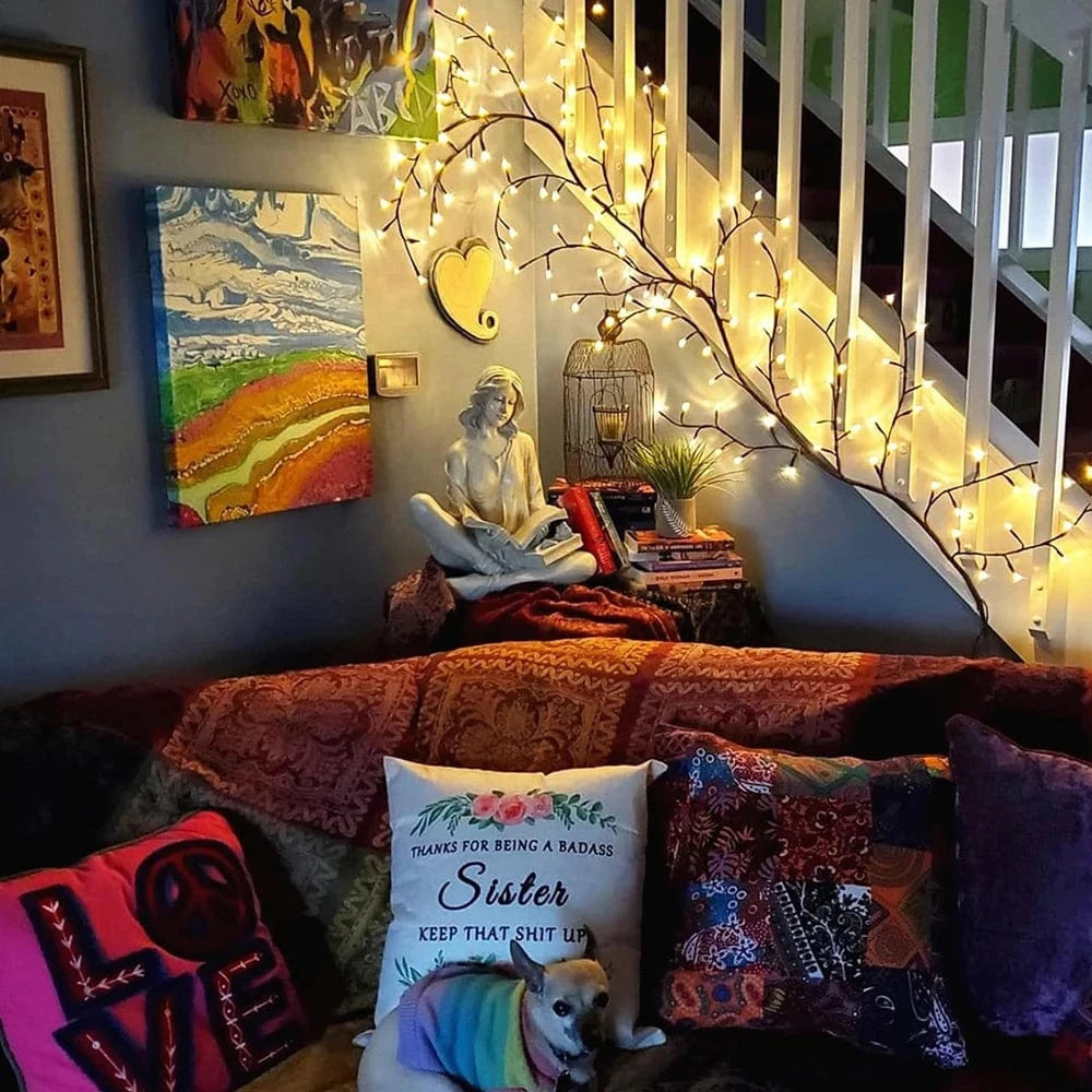 Verthara LED Tree Branch Lamp - Solar or USB Powered