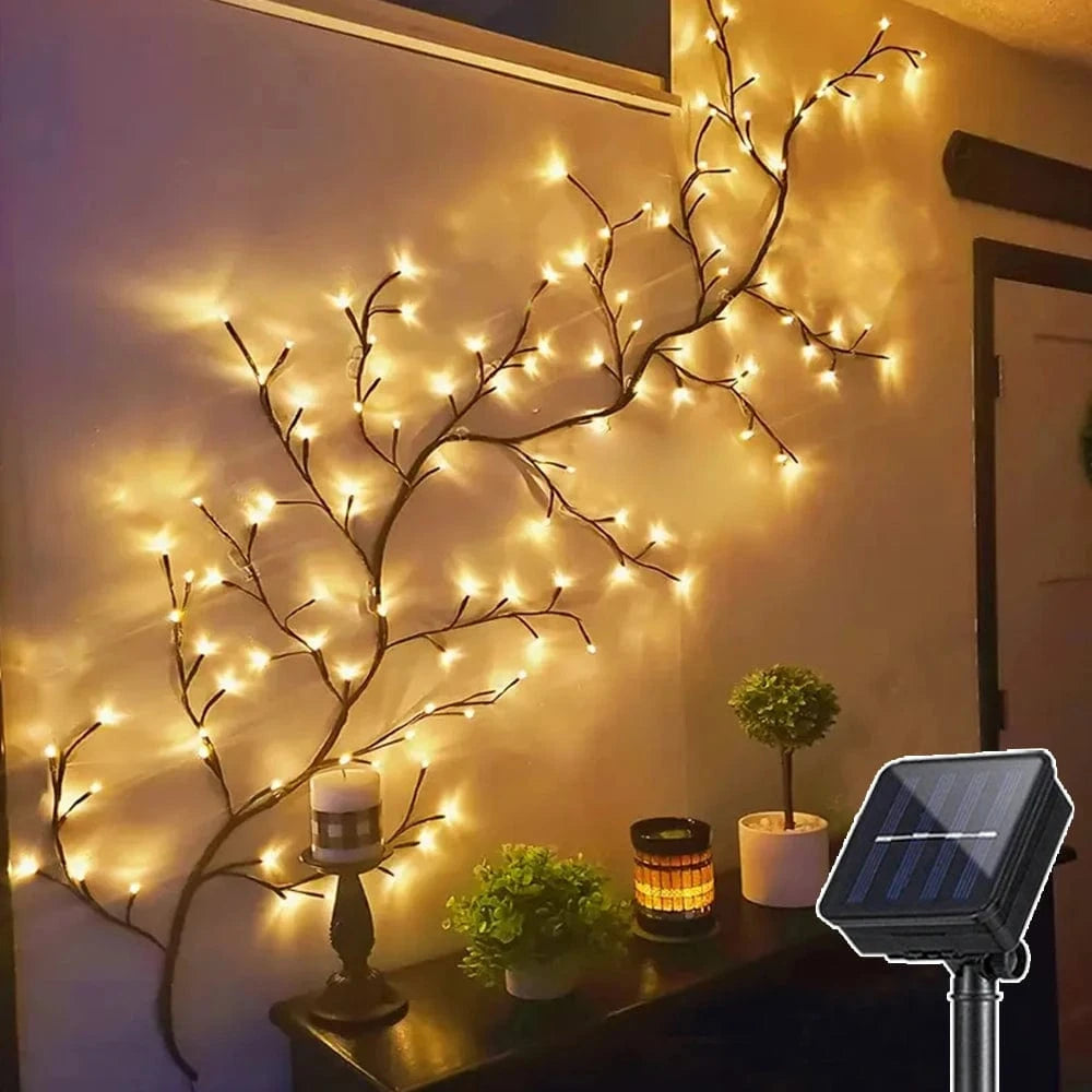 Verthara LED Tree Branch Lamp - Solar or USB Powered Solar Power / 96LED
