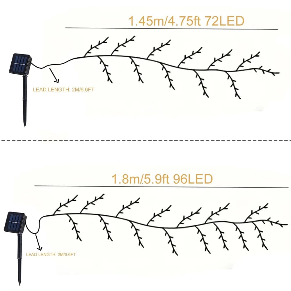 Verthara LED Tree Branch Lamp - Solar or USB Powered